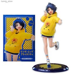 Action Toy Figures Anime Figure WONDER EGG PRIORITY Ohto Ai Figure Action Figuine PVC Yellow Hoodie Model Toy Doll 20CM Standing Static Decoration Y240415