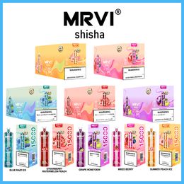 Original DTL MRVI Shisha 15000 15K Puffs Disposable E Cigarette Vape Pen With 5 Flavors Rechargeable 600mAh Battery 24ml Pod Huge Vapor Device