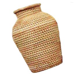 Vases Dried Flowers Rattan Vase Office Wedding Decorations Tables Handmade Dry Container