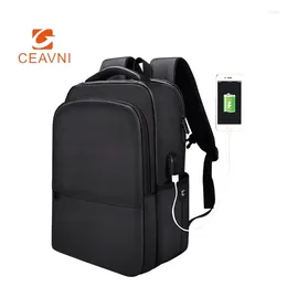 Backpack CEAVNI 2024 Casual Student Bag Business Large Capacity 15.6 Inch Laptop Men USB Charging Waterproof Travel