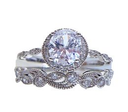 Size 510 Luxury Jewellery Wedding Rings 925 Sterling Silver Oval Cut White Topaz Rose Gold CZ Diamond Handmade Eternity Party Women3566972