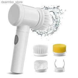 Cleaning Brushes Electric Cleanin Brush Cordless Electric Scrubber Handheld Bathtub Brush Kitchen Bathroom Sink Cleanin Tool 3 Brushs Head L49