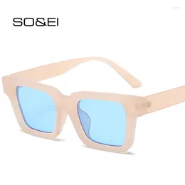 Sunglasses Square Jelly Colour Women Fashion Yellow Blue Eyewear Shades UV400 Men Trending Sun Glasses