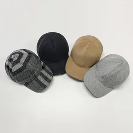 Berets Autumn And Winter Woolen Baseball Cap Wool Warm Casual Sun Protection Hat