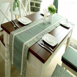 Table Cloth Kitchen Livingroom Polyester/Cotton TableCloth Leaves Plaid Jointed Green Cover Runner Mat Antependium