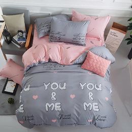 Bedding Sets 2024 Set Aloe Cotton Sanding Refreshing Simplicity Princess Bed Dress Sheet Quilt Cover Pillowcase