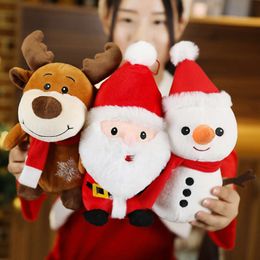 CPC Cute Deer Santa Stuffed Decoration Claus Snowman Children Reindeer Doll Christmas Animal Plush Toy