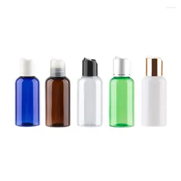 Storage Bottles 75ml Plastic Cosmetic Small With Gold Aluminum Disc Cap Liquid Soap Hair Conditioner Containers Refillable PET Bottle