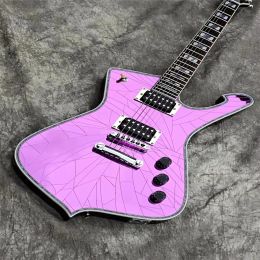 Guitar China Made Purple Gold Sliver Cracked Mirror ICEMAN Stanley Electric Guitar Abalone Cream BodyBinding Guitars