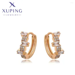 Hoop Earrings Xuping Jewelry Arrival Elegant Simple Shape Fashion Gold Color Piering For Women Christmas Party Gifts X000780809