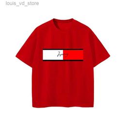 T-shirts Red White Simple Style Design Print Kids Summer Fashion Casual T-shirt Pure Cotton Comfortable Tops Tee New Style 4-14T Size T240415