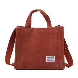 Totes Women Corduroy Zipper Shoulder Bag Small Cotton Canvas Handbag Casual Tote Female Eco Crossbody Vintage Messenger Bags