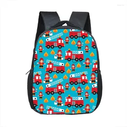 School Bags Truck/Ambulance/Car/Tractor Backpack Children's Kindergarten Bag Cartoon Printing Excavator For Boys And Girls