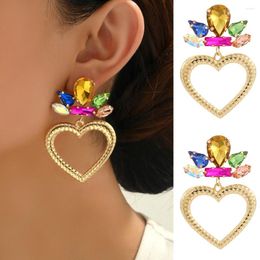 Dangle Earrings Modern Fashion Charm Heart Decor Drop For Women Trendy Luxury Quality Crystal Party Wedding Pendant Jewellery Gift