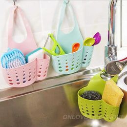 Kitchen Storage Drain Basket Bag Sink Shelf Adjustable Tools And Gadgets Holder Soap Sponge Hanging Accessories