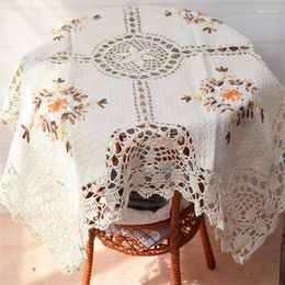 Table Cloth Handmade Crochet Crocheted Hollowed Out Round Square Tablecloth For Foreign Trade Retro Decorative Cover