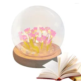 Night Lights DIY Light Bedroom Lamp Handmade Bedside Tulip Table Unique Gift Flower For Room