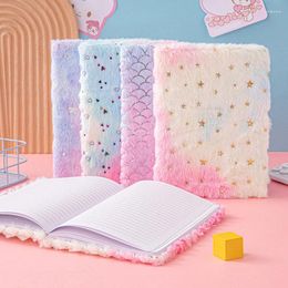 Aesthetic Dreamy Gradient Colour Plush Cover Notebook 80sheets Inside Page Student Daily Planner Cute Girl Journal Diary Book