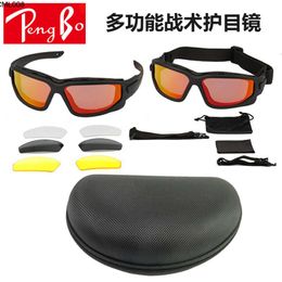 Designers' New Explosions Are New. Tactical Goggles Detachable Legs Interchangeable Dual-purpose Cycling Protective Uv Shooting Glasses Set