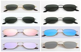 Designer Hexagonal Sunglasses Women 3548 mens sun glasses Metal Frame Glass Lens Anti Glare Shades UV400 Protection Sport driving 1084935