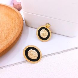 Stud Earrings Stylish And Distinguished Round Lion's Head Drip Suitable For Women Party Wear Holiday Gift Jewellery Designer 2024