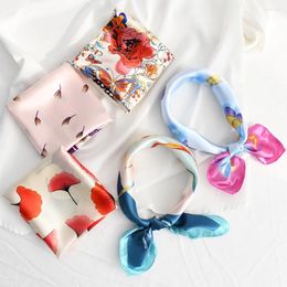 Scarves Butterfly Pattern Square 50 50cm Decorative Head Scarf Fashion Printed Neckerchief Elegent Simple Small Shawls Daily