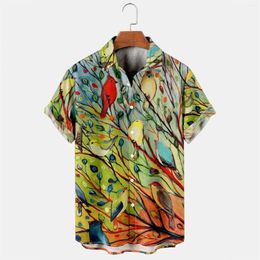 Men's Casual Shirts Printed Mens' Summer Tops Mens Fashion Leisure Shirt Top Blouse Buttoned Cardigan Beach Blouses For Man Hombre