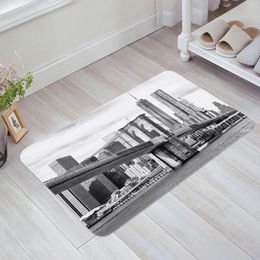 Carpets Modern Grey White Urban Architecture Kitchen Floor Mat Living Room Decor Carpet Home Hallway Entrance Doormat Anti Slip Rug