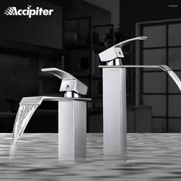 Bathroom Sink Faucets Waterfall Polished Basin Faucet Mixer Single Lever Hole Chrome Brass And Cold Washing Tap Torneira