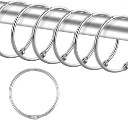 Shower Curtains 24pcs Curtain Rings Rustproof Decorative Hooks Metal Round Ring For Bathroom Rod