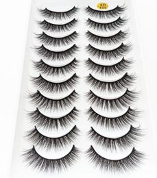 2020 NEW 10 pairs 100 Real Mink Eyelashes 3D Natural False Eyelashes Mink Lashes Soft Eyelash Extension Makeup Kit Cilios 3D1097512423