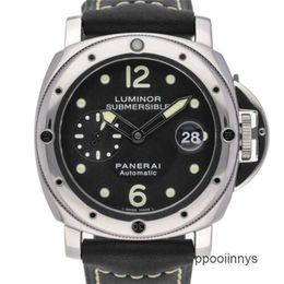 Panerei Submersible Watches Mechanical Watches Italy Made Luminor Submersible PAM00024 44mm Steel case Black dial. Exc... EBEO