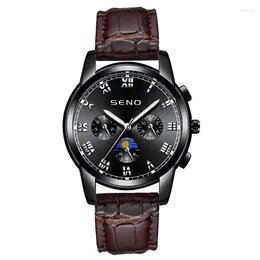 Wristwatches Men's Fashion Casual Retro Watch Night Glow Steel Band Quartz Large Dial