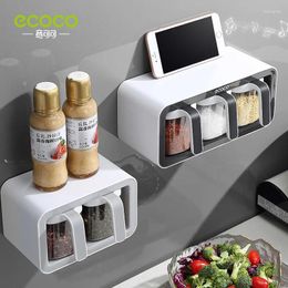 Storage Bottles ECOCO Wall Mount Spice Rack Organiser Sugar Bowl Salt Shaker Seasoning Container Kitchen Supplies 2/3 Cups Set Box