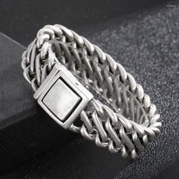 Link Bracelets Vintage Simple Stainless Steel Braided For Men Silver Colour Brushed Metal Wristband Bangles Handmade Jewellery Wholesale
