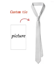 Bow Ties DIY Private Custom Tie Personalised Logo Picture Casual Party Wedding Shirt Set Accessories Boutique Gift