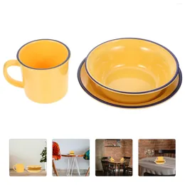 Dinnerware Sets Dish Cup Set Vintage Water Home Decor Household Retro Tea Mug Drinking Melamine Afternoon Coffee Mugs