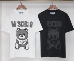 Bear Shirt Designer Men's T-shirt plush Bear letter pattern print casual fashion durable quality couple black and white men's and women's clothing Bear