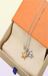 Turtle star blue letter threeinone pendant necklace for men women is simple and stylish designer jewelry necklaces gold chain lu5149080