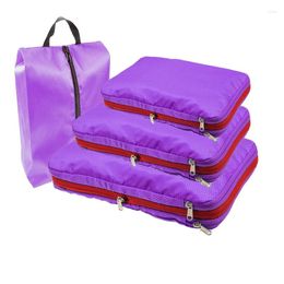 Storage Bags Travel Compressible Bag Portable Waterproof Folding Packing Cubes Luggage Organiser With Shoe Clothes