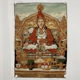 Tapestries China Tibet Embroidery Silk Fengshui Dharma Protector Statue Thangka Paintings Mural