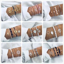 Hot Selling Fashion Bracelets with Multiple Styles, Simple Bracelets, and Geometric Bracelet Sets Made of Bright Stones