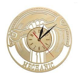 Wall Clocks Car Mechanic Service Tool Wooden Home Decor Automotive Clock Auto Repair Shop Sign Garage Repairman Gift