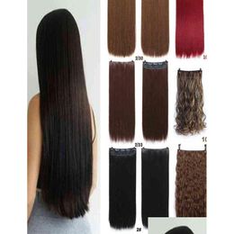 Hair Pieces Allaosify 5 Clip In Extension Synthetic Black Brown Fake Hairpieces Accessories For Women 2101088719188 Drop Delivery Prod Otwfx