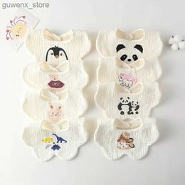 Bibs Burp Cloths Cotton Gauze Baby Bib Babies Accessories Newborn Baby Apron Feeding Bib 6 Layer Muslin Burp Cloths Kids Saliva Towel New Born Y240415Y2404173W58