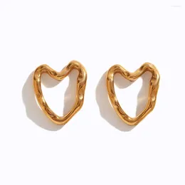 Dangle Earrings MamacitaSlay Romantic Heart 18K Gold Plated Piercing For Women Valentine's Day Gift Jewellery And Accessories