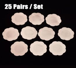 25pairs bag Flower Adhesive Nipple Covers Pads Body Breasts Stickers Disposable Milk Paste Anti Emptied The Chest Paste Bra2168125