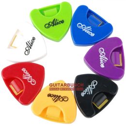 Cables 100 pcs Alice A010A Triangle Shaped Guitar Pick Holders Case Box Self Adhesive