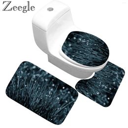 Bath Mats Zeegle Printed Bathroom Rugs And Mat Set Anti-slip Washable Toilet Carpet Decor Seat Tank Cover Rug