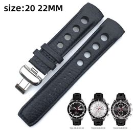 Watch Strap for Tissot prs516 T044614A T044430A Silver Butterfly Buckle Genuine Leather Watch Bands Strap 20mm 22mm1420814